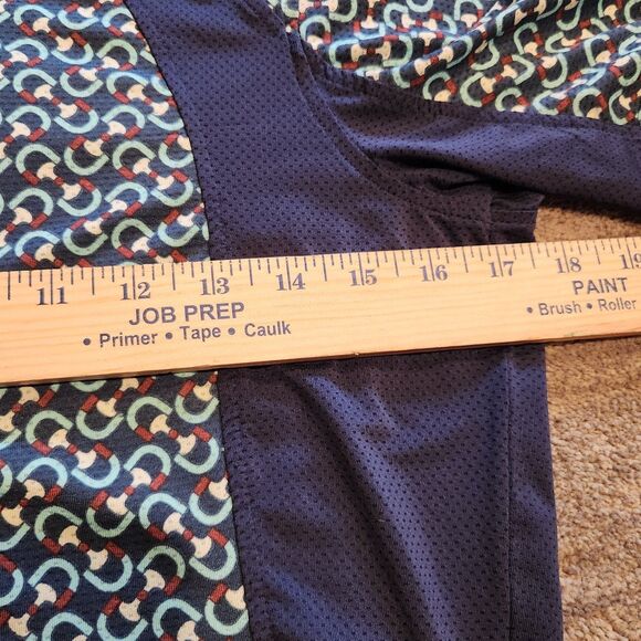 Kerrits Women's 1/4 Zip Shirt -Horse Equestrian Active- Blue Patterned Small - Picture 9 of 10
